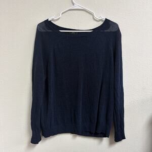 J.CREW Women's Long Sleeve Crew Neck Wool Sweater XL Navy